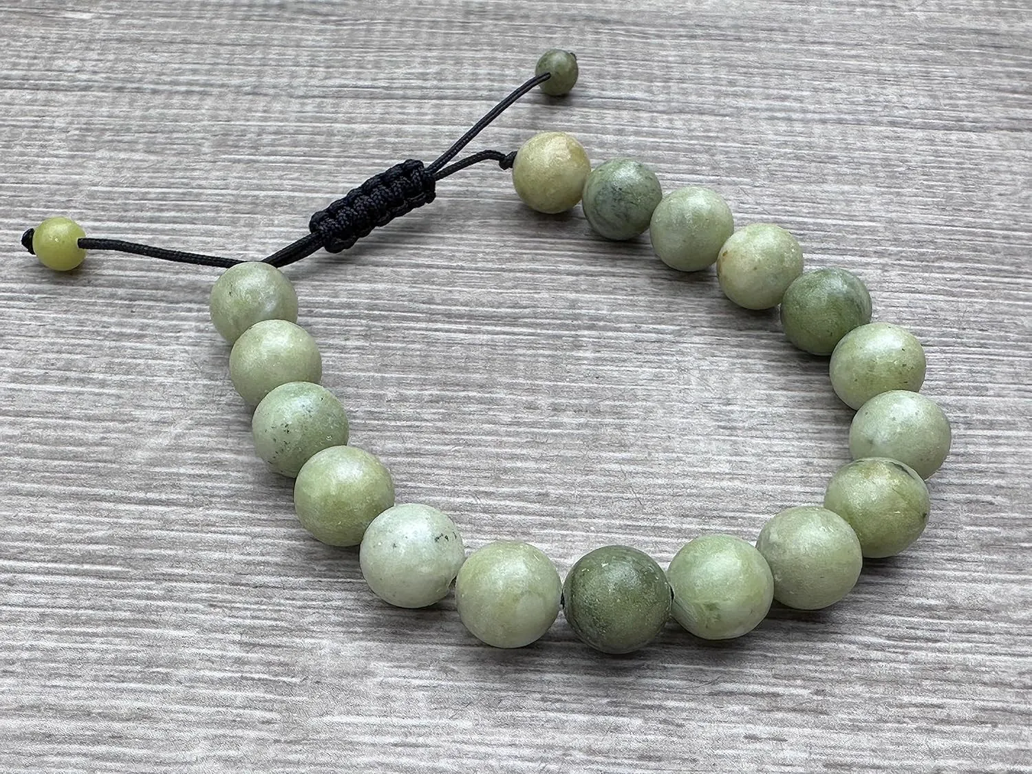 GAF TREASURES Grade A    Gemstone Round Bead Adjustable Bracelet 10mm, Genuine Crystal Bead Bracelet, Gift for Men & Women