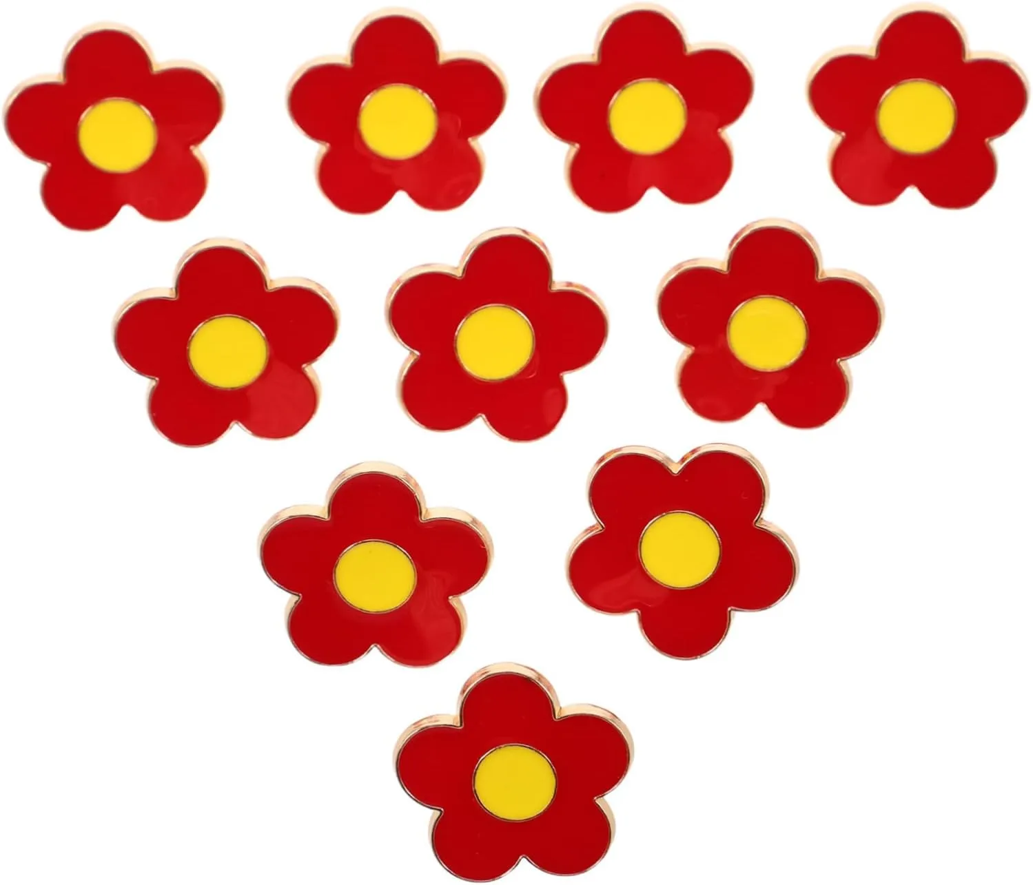 GALPADA 10Pcs Cute Red Flower Brooch Pins for Women Versatile Suit Accessories Elegant Floral Boutonniere for Clothing Hats Bags Weddings Mother Day Eye Catching Detail