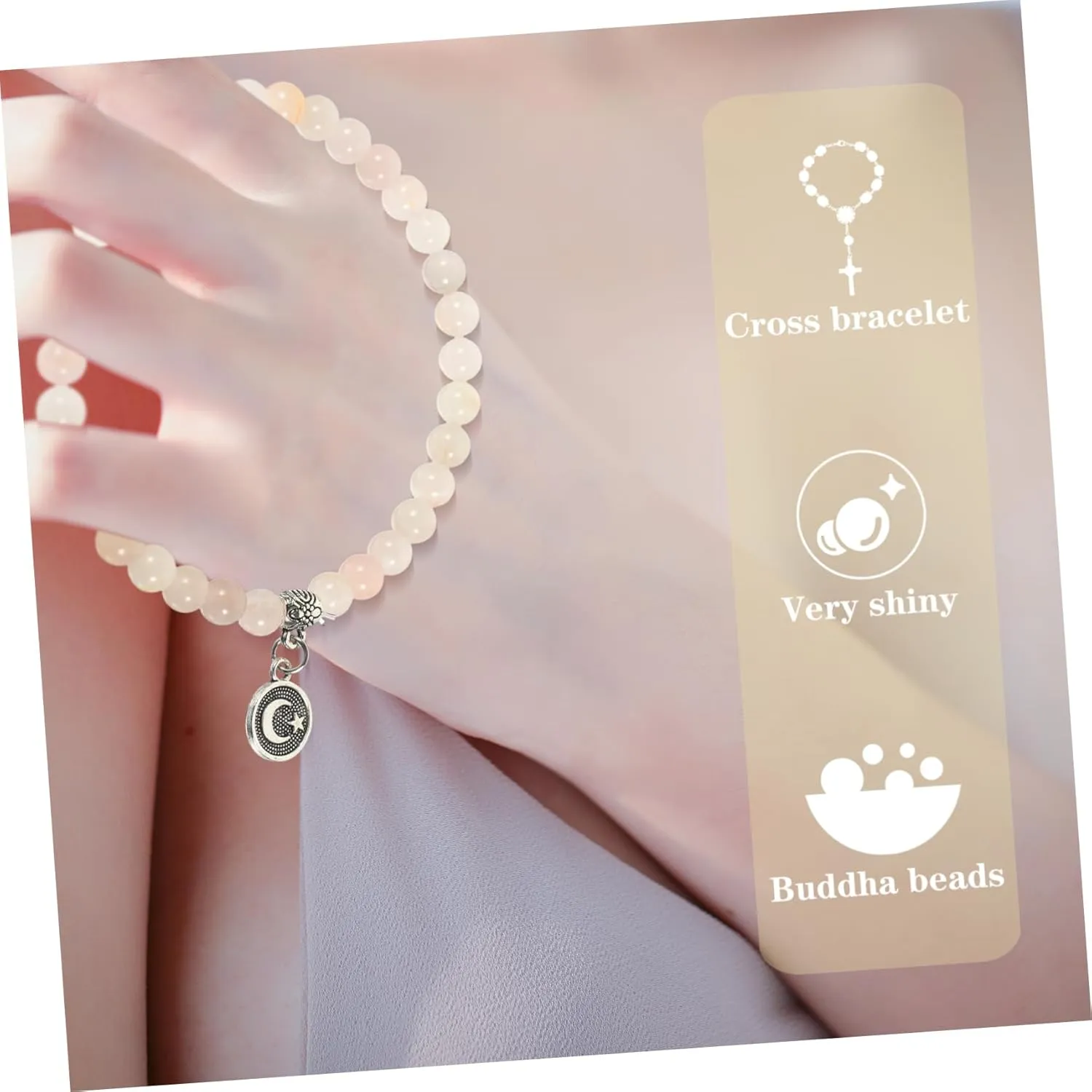 GALPADA 6mm Rosary Bracelet Misbaha Prayer Beads Jade Bracelet for Women Prayer Bracelet Rosary for Worry