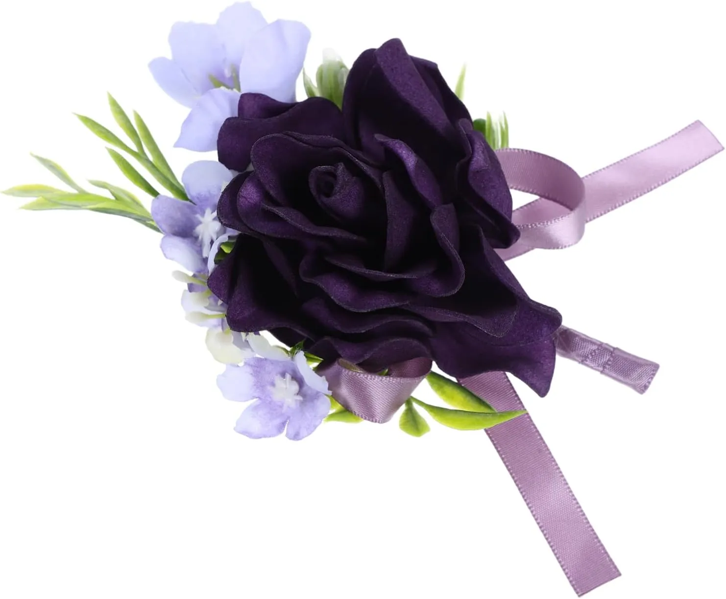 GALPADA Groom Boutonniere Flower Pin Lifelike Rose Design for Weddings Parties Homecoming Lightweight Satin Floral Accessory Clip Attachment
