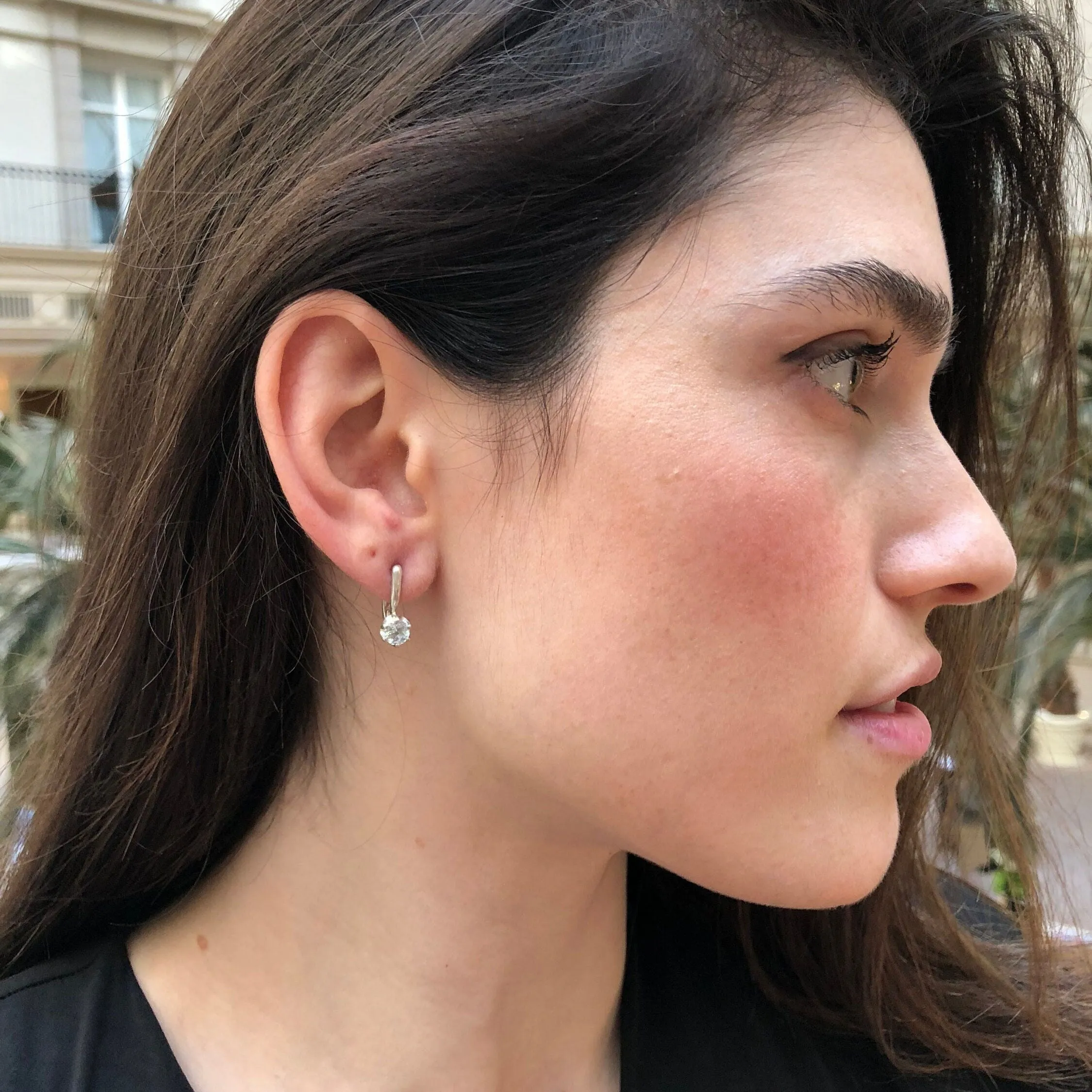 Genuine Emerald Earrings - Green Drop Earrings - Dainty Round Earrings