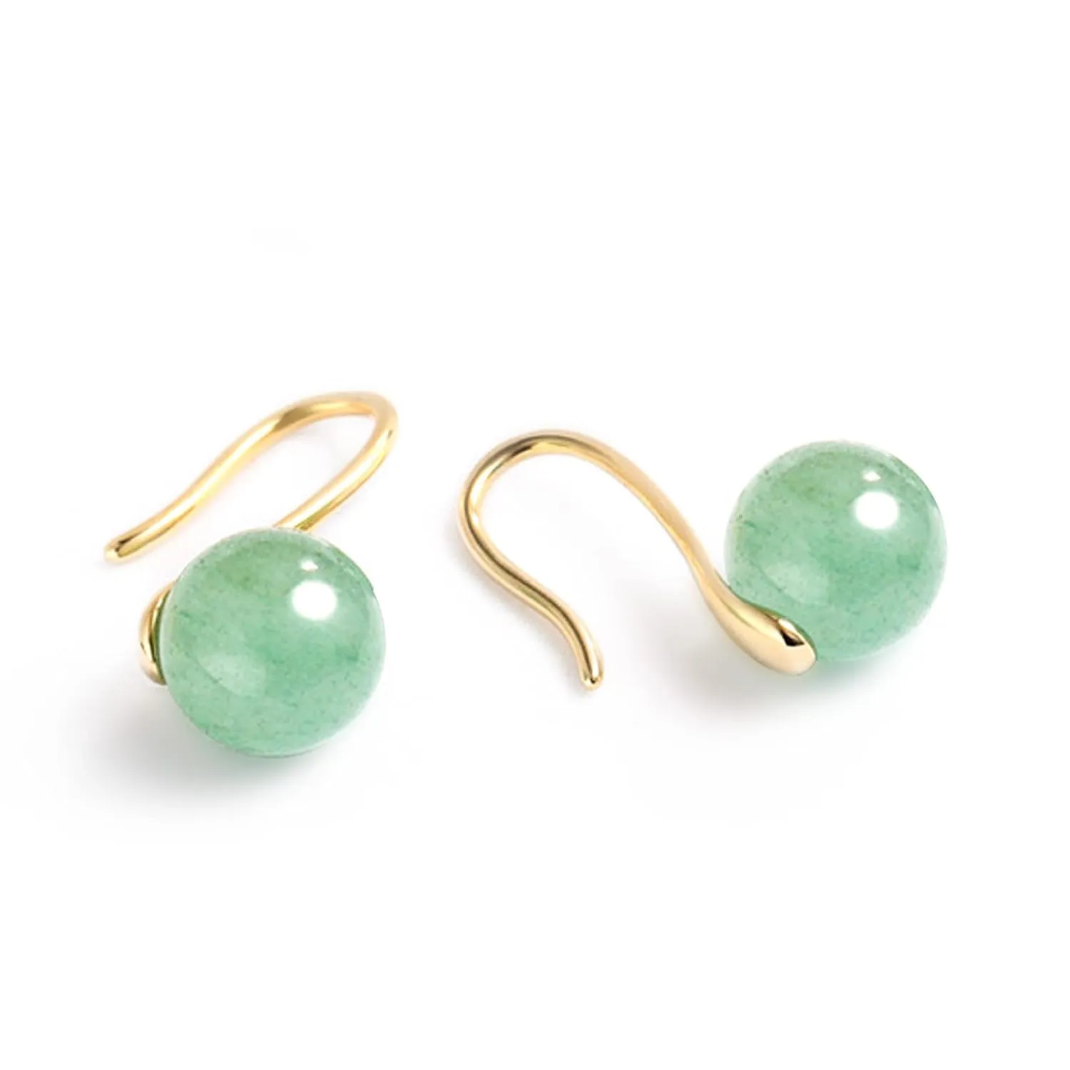 GLLBTPT Vintage 925 Sterling Silver Jade Drop Earrings,Green Earring Women,Jade Jewelry for Women,Good Luck Handmade Earrings Gift for Birthday Anniversary (gold)
