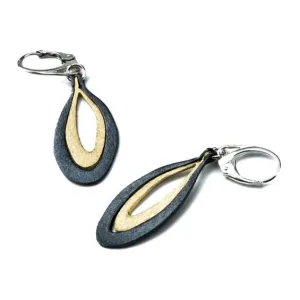 Gold & Oxidised Silver Drop Earrings