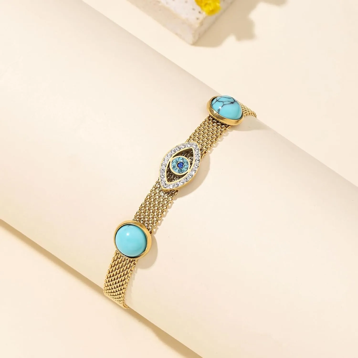 Gold Charm Bracelet for Women 14k Gold Plated Dainty Gold Bracelet for Women Chain Link Bracelet Tennis Bracelet with Cubic Zirconia Diamond Adjustable Bracelets for Women