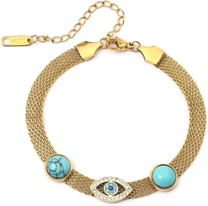 Gold Charm Bracelet for Women 14k Gold Plated Dainty Gold Bracelet for Women Chain Link Bracelet Tennis Bracelet with Cubic Zirconia Diamond Adjustable Bracelets for Women