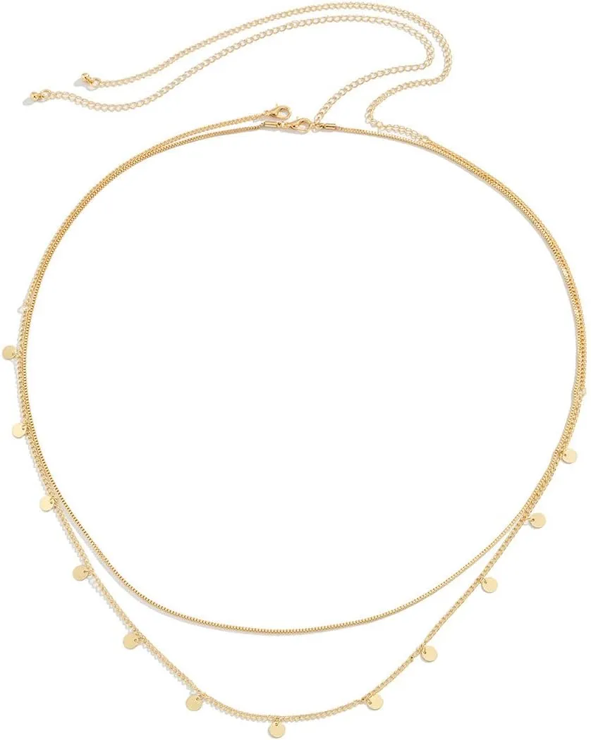 Gold Plated Waist Chain Boho Layered Belly Body Chain Butterfly Star Pearl Cross Adjustable Multilayer Sexy Bikini Waist Chain for Women