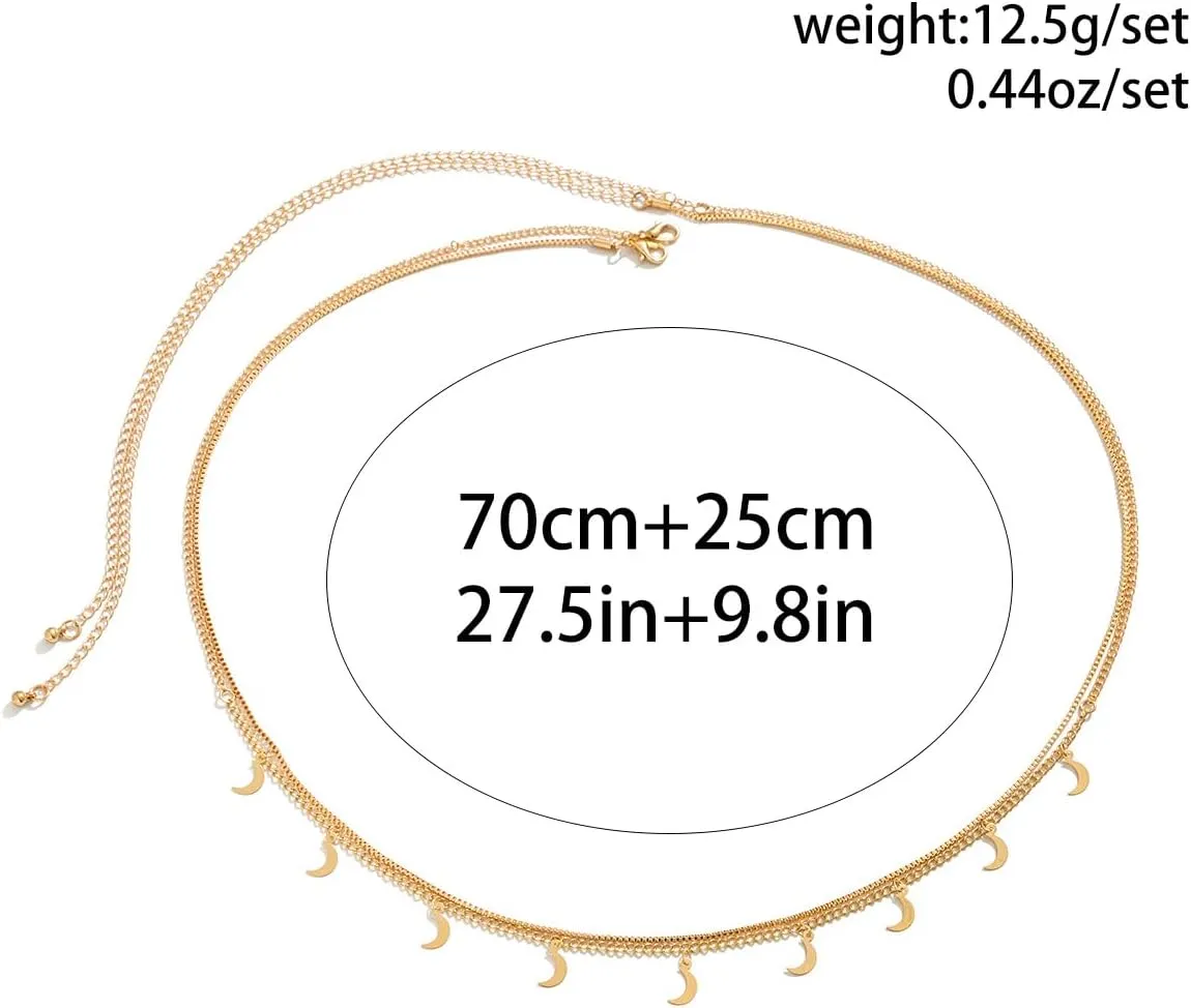 Gold Plated Waist Chain Boho Layered Belly Body Chain Butterfly Star Pearl Cross Adjustable Multilayer Sexy Bikini Waist Chain for Women