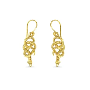 Gold Snake Earrings - Serpent Drop Dangle Statement Jewelry