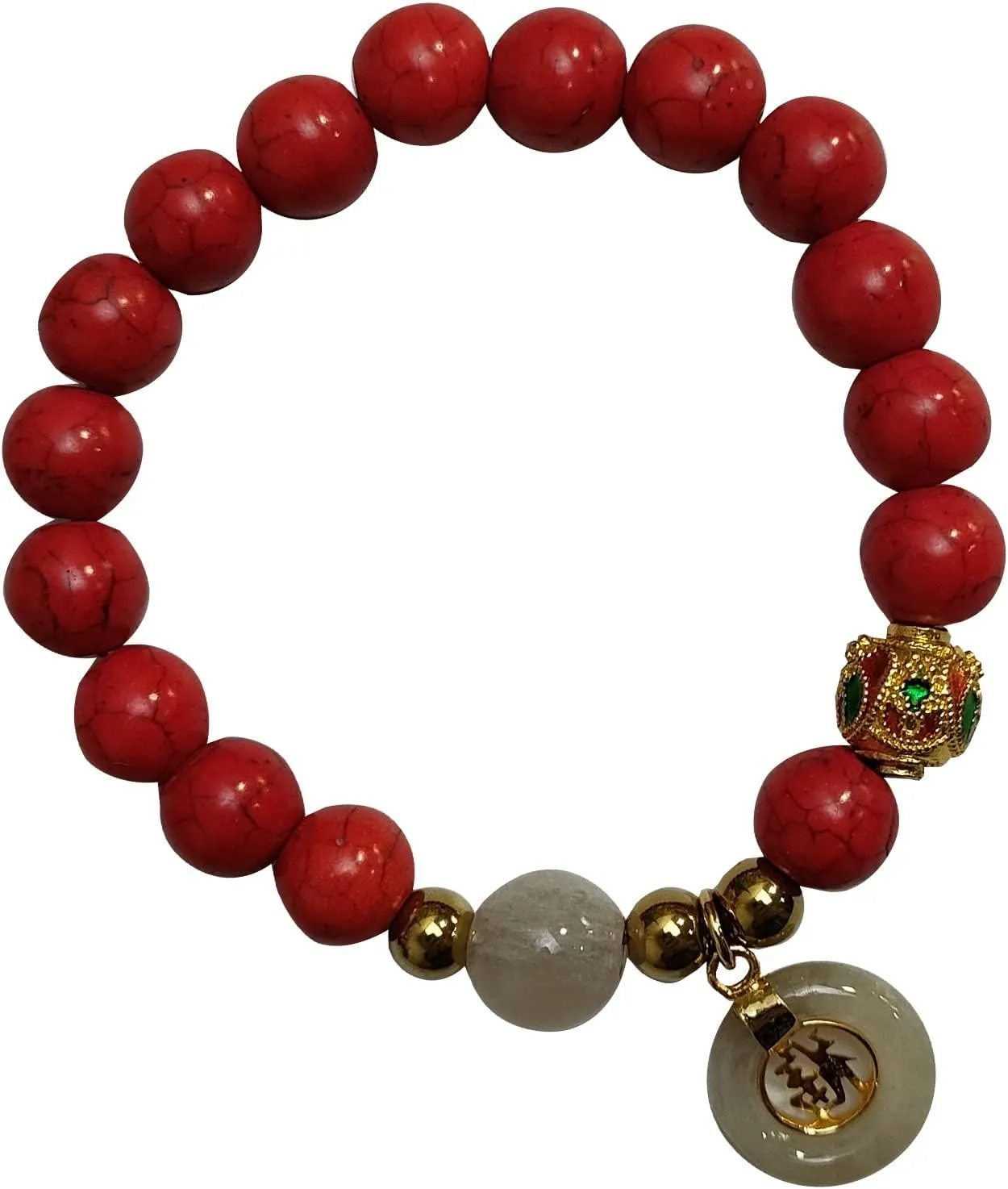 Good Luck Charms for Money Abundance Birthstone Bracelets for Women July Beads Red Bead Bracelets Attract Wealth