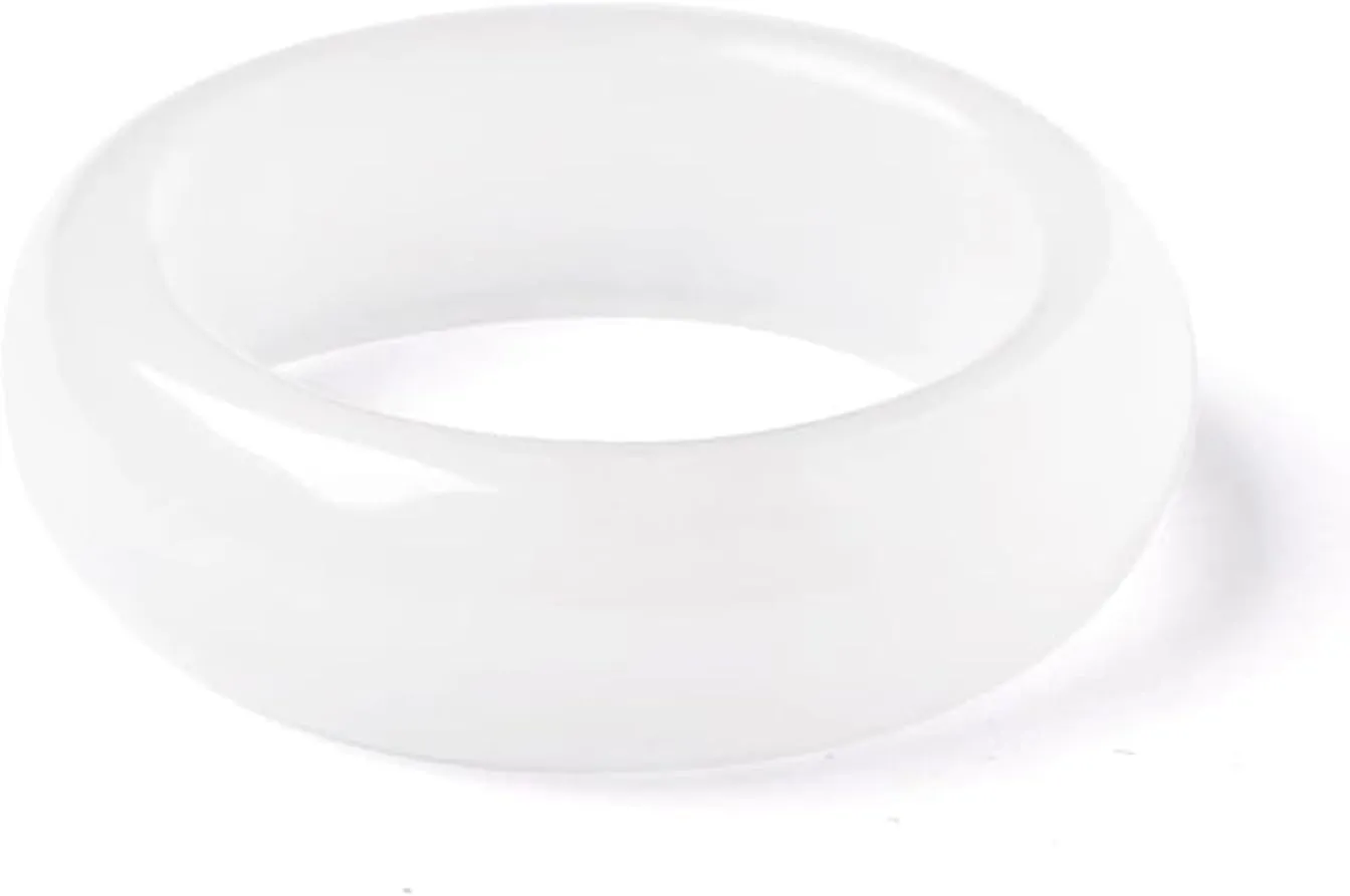 Green Natural Jade Rings Good Luck Jewelry Natural White Jade Ring for Women Men Unisex with Gift Box
