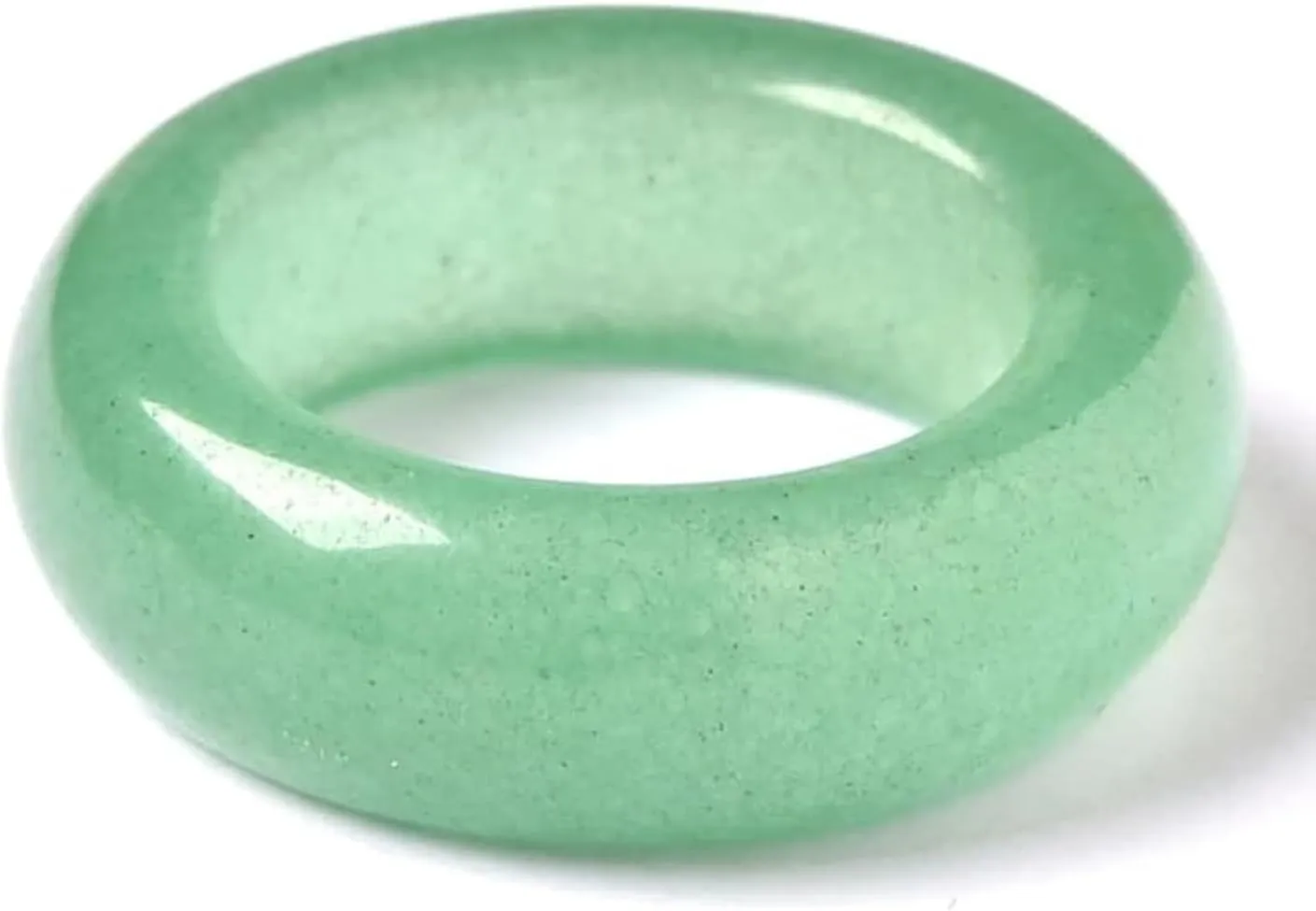 Green Natural Jade Rings Good Luck Jewelry Natural White Jade Ring for Women Men Unisex with Gift Box