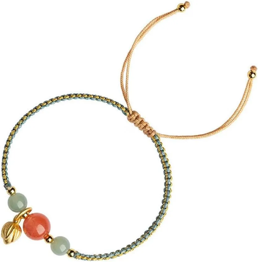 GUIYOUCHEN Crystal Braided Bracelets, Adjustable String Bracelet, Crystal Bead Bracelet for Women Men Couples Best Friend Lucky Charm Bracelets