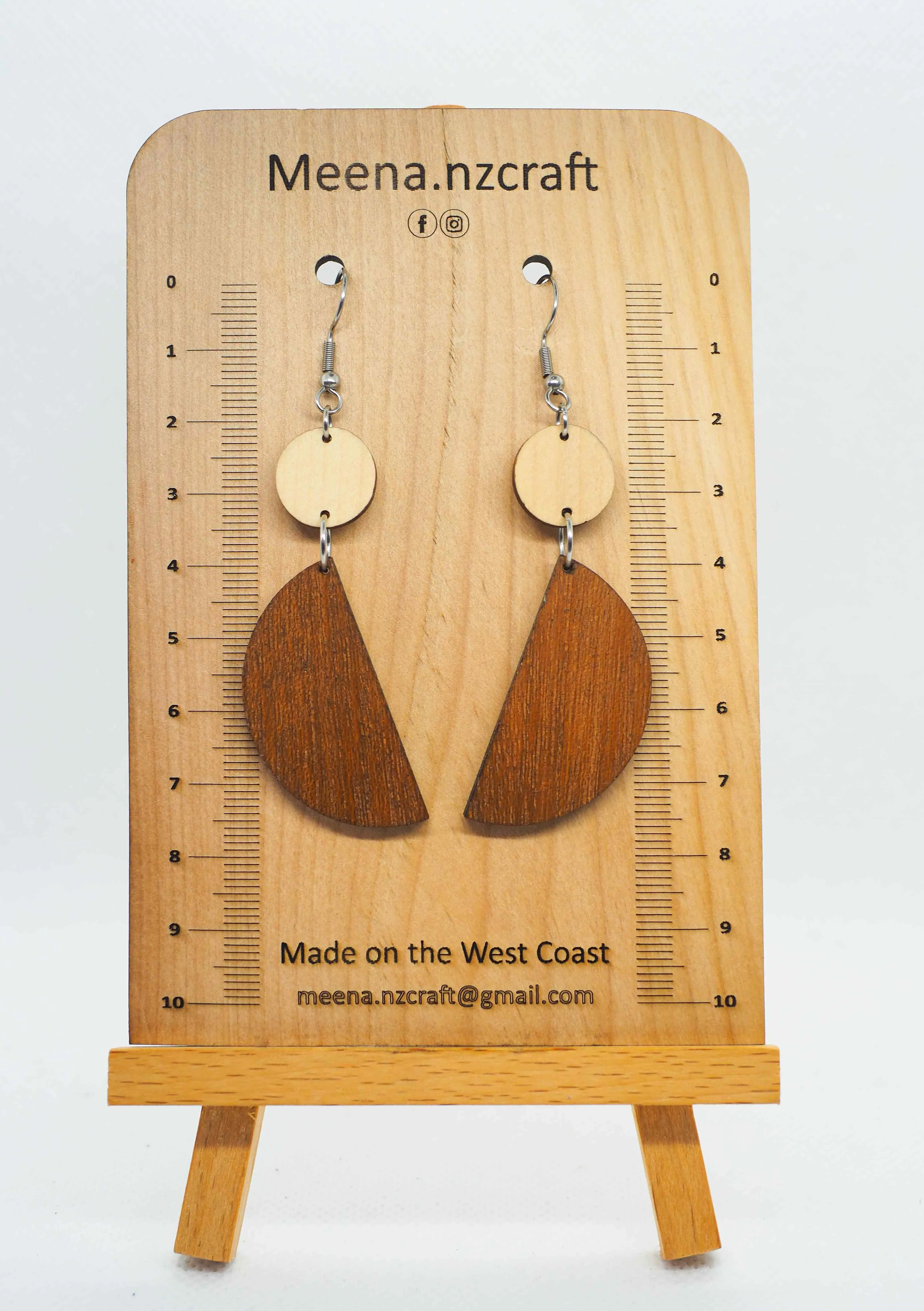Half Drop Crafted Wooden Earrings