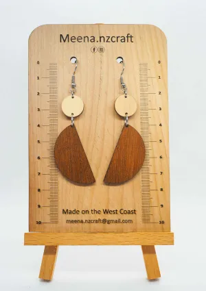 Half Drop Crafted Wooden Earrings