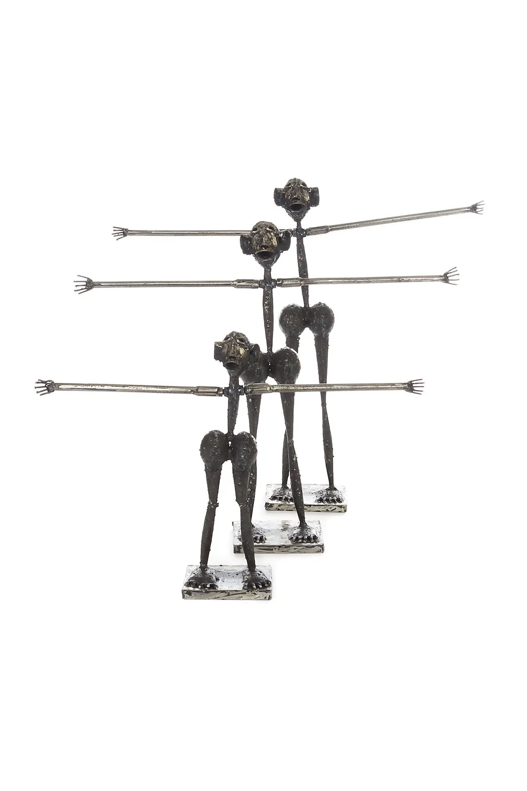 Handmade Metal Jewelry Stand – Necklace & Bracelet Holder African Sculpture