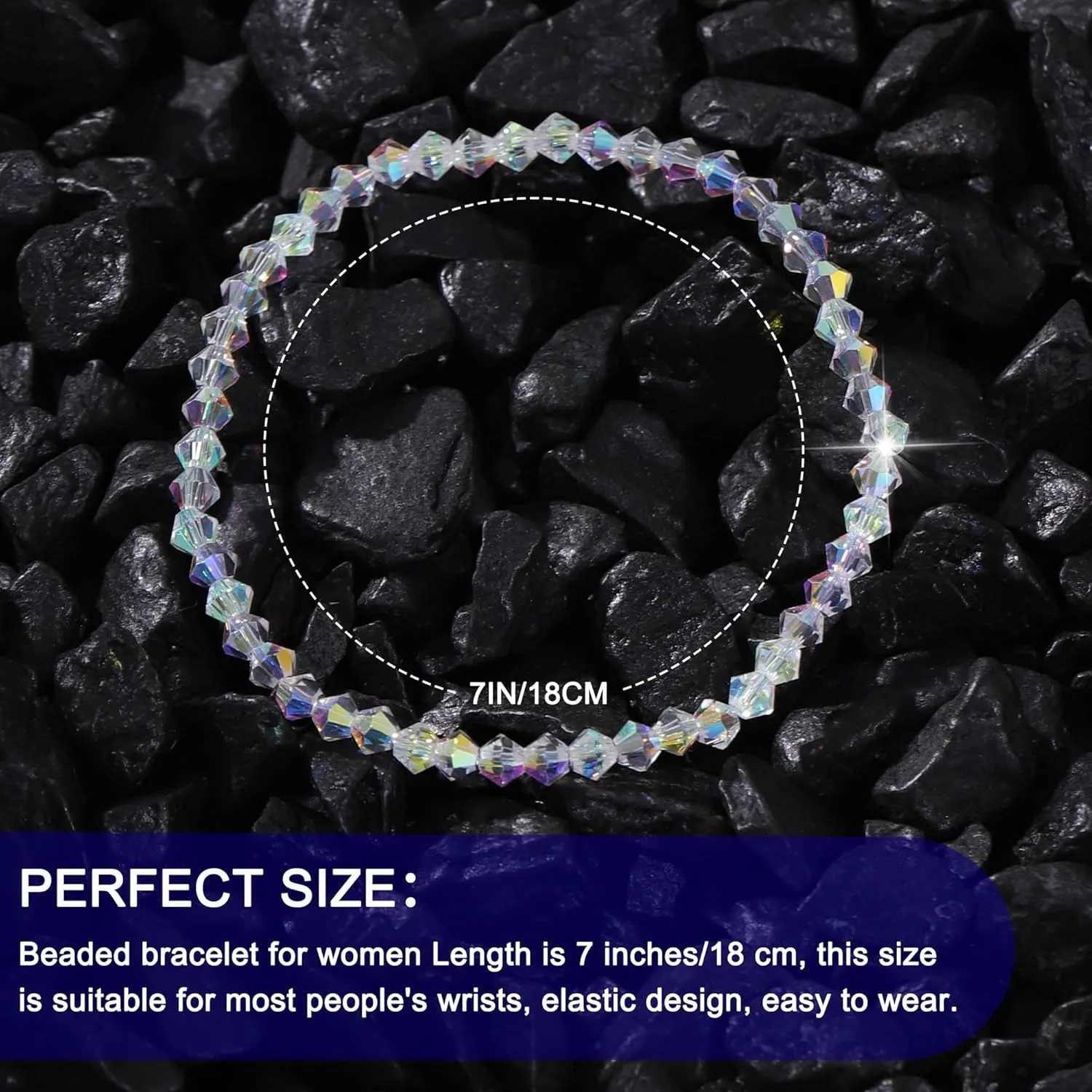 HANGINTHERE 3 Pcs 4mm Austrian Crystal Stretch Bracelets Set for Women,Boxed,Stackable Gift Bracelets for Birthdays, Mother??s Day