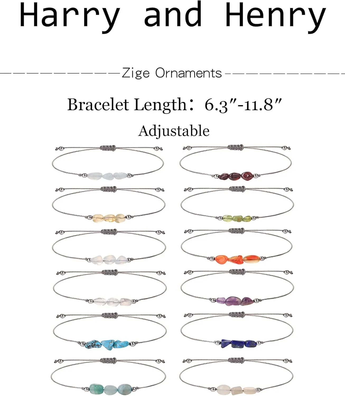 Harry and Henry Birthstone Crystal Beads Bracelets Healing Bracelets for Women Natural Stone Bracelet Anxiety Relief Bracelets Zodiac Month Bracelet for Birthday Gifts