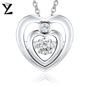 Heart Necklace with Dancing Natural Topaz Necklace For Women