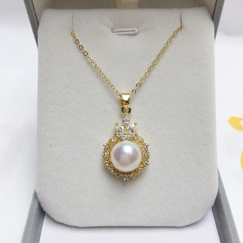 High Quality Pearl Necklace Classic 100% Natural Pearl 14k Gold Filled Women