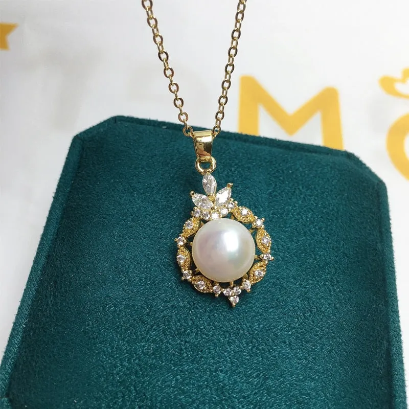 High Quality Pearl Necklace Classic 100% Natural Pearl 14k Gold Filled Women