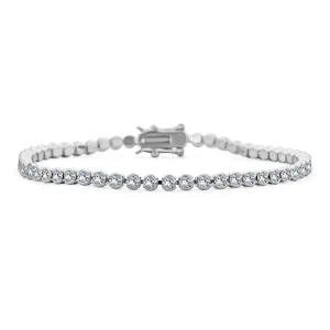 Holiday Party Bridal CZ Solitaire Tennis Bracelet Silver Plated 8 Inch