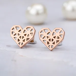 HOLLOW HEART STUDS