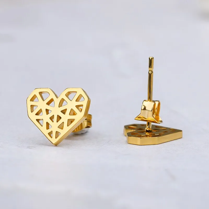 HOLLOW HEART STUDS