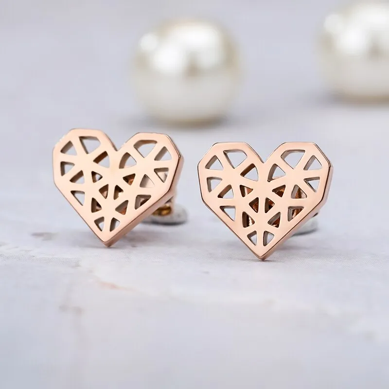 HOLLOW HEART STUDS