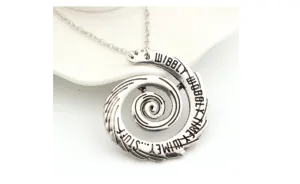 Hollow Spiral Wibbly Wobbly Time Wimey English Letter Pendant Necklace