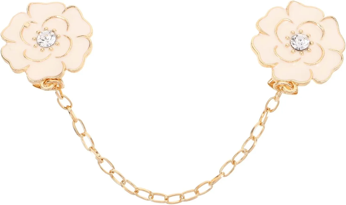 Homoyoyo Stylish Floral Brooch for Women Multifunctional Lapel Pin Chain Accessory for Weddings Parties Formal Events Elegant Design Versatile Scarf Clip Sweater Pin