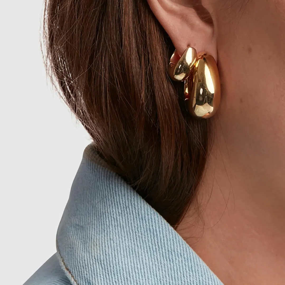 Ice Hoops Large Gold