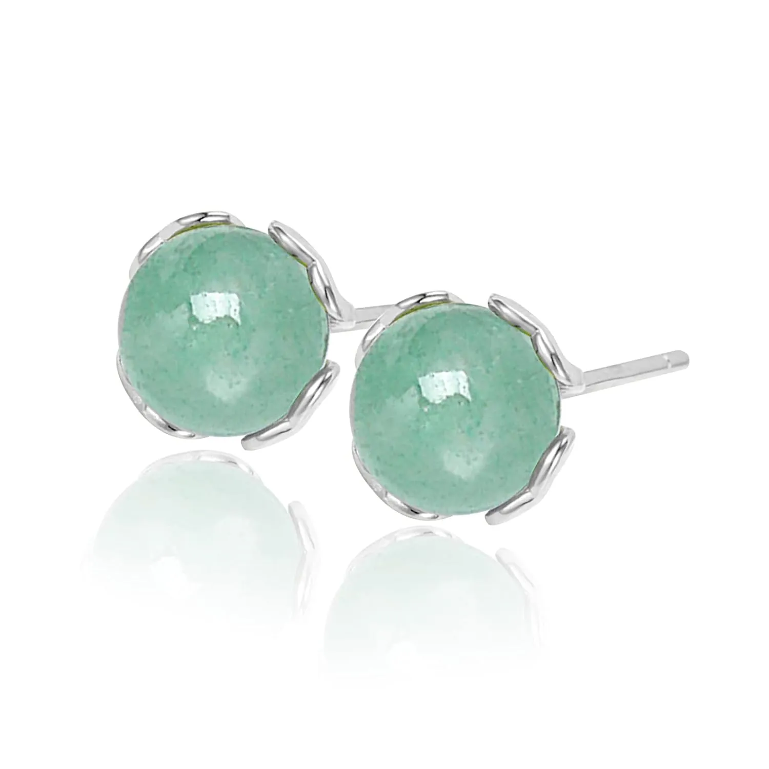 Jade Earrings Studs,Green Jade Earrings for Women,925 Sterling Silver Earrings Studs for Sensitive Ears,Handmade Jade Earrings for Birthday Anniversary (silver, love)
