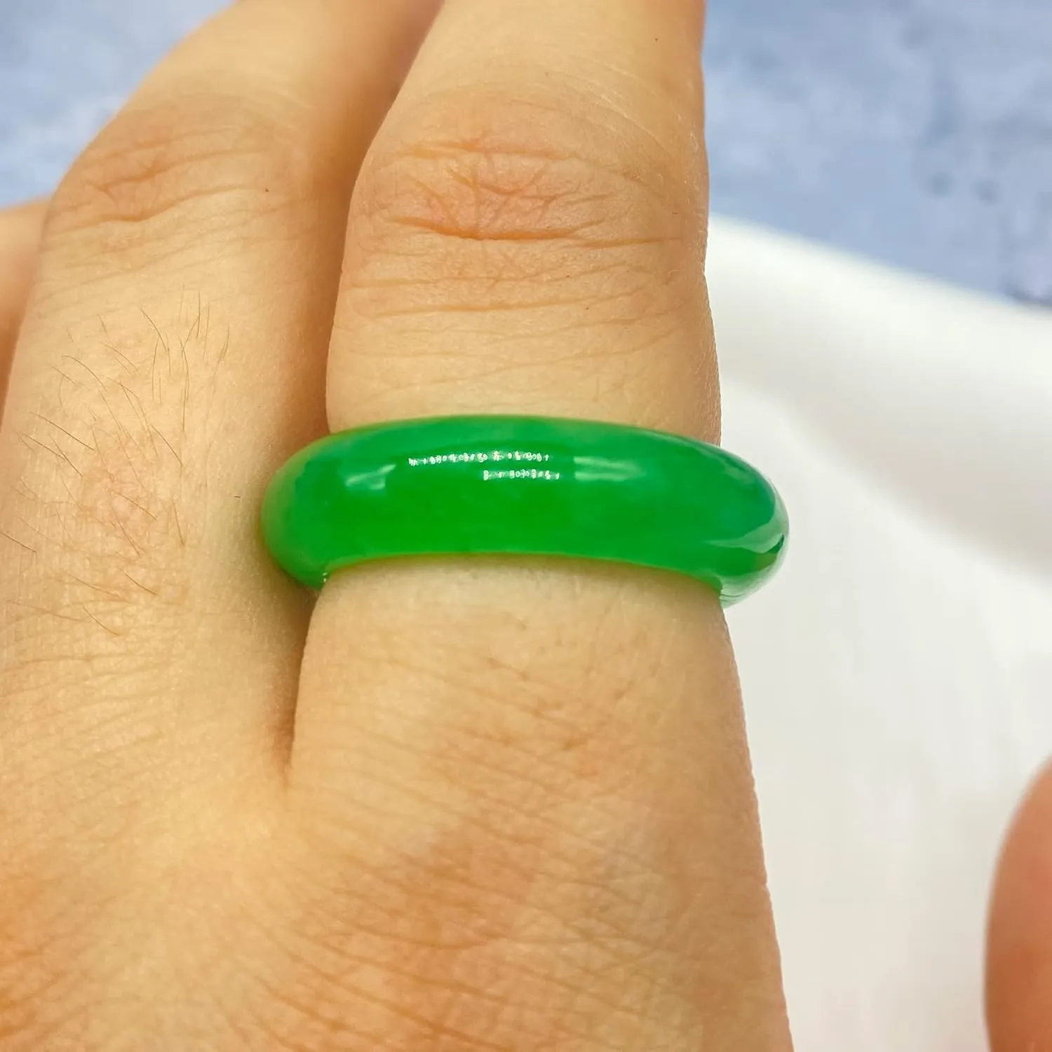Jade Ring for Women - Good Luck Green Jade Jewelry Size 5-10