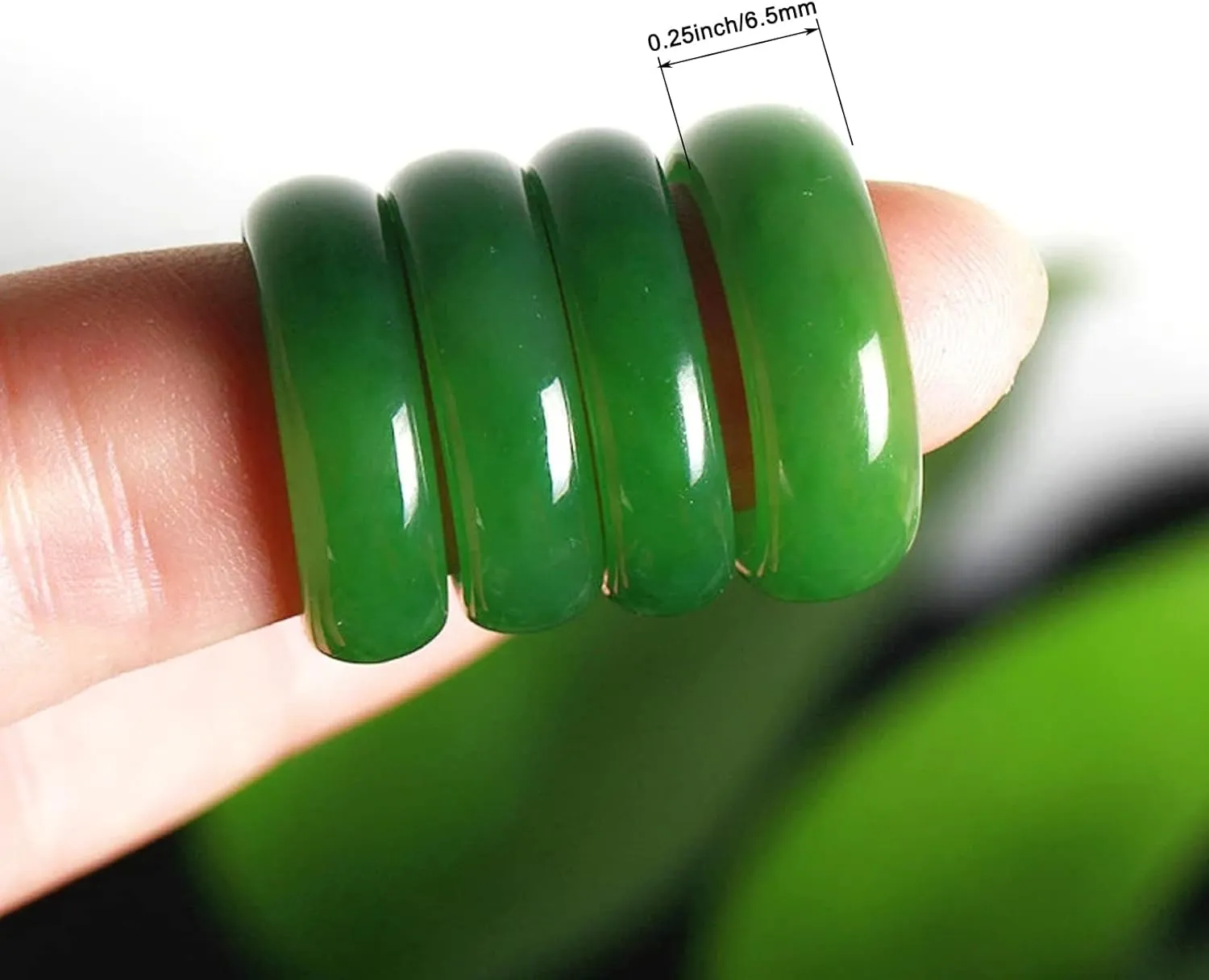 Jade Ring- Natural Green/White Hetian Jade, Green Jade Rings for Women Men, Jade Jewelry Crafts Gifts for Women(Ring Size:5-12)