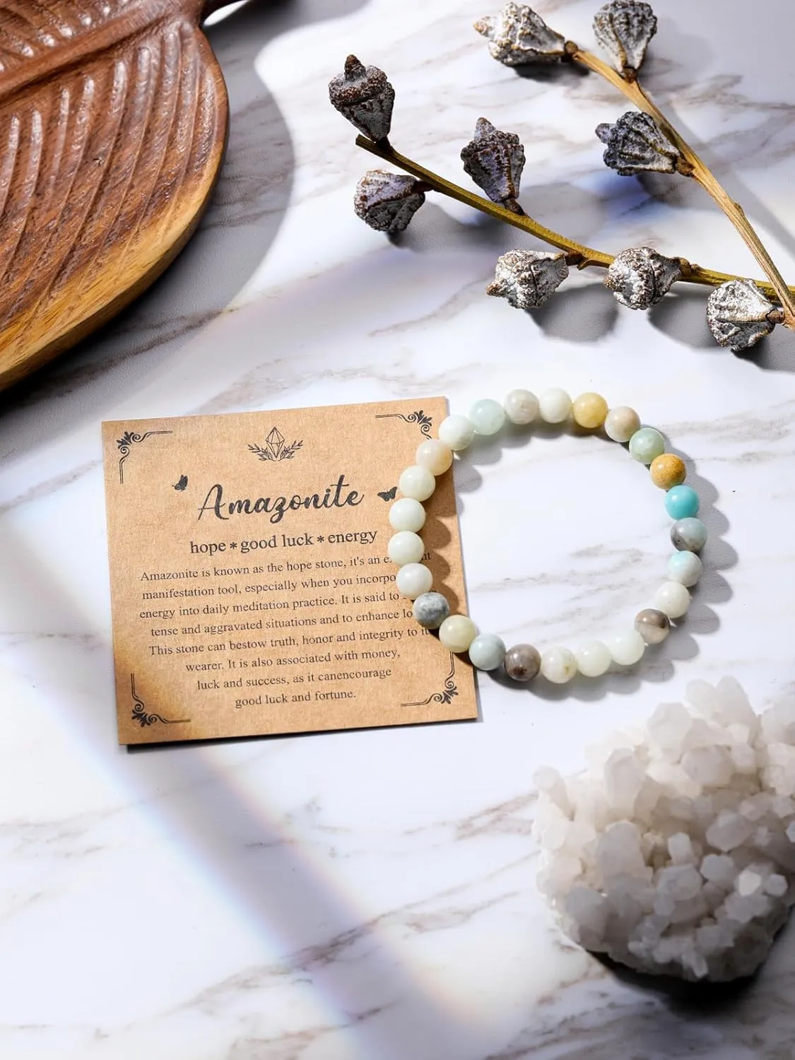 Jovivi Crystal Bracelets for Women Men - 8mm Handmade Natural Semi Precious Gemstone Beaded Bracelets, Round Stone Beads Stretch Bracelet, Healing Yoga Bracelets Jewelry Gifts
