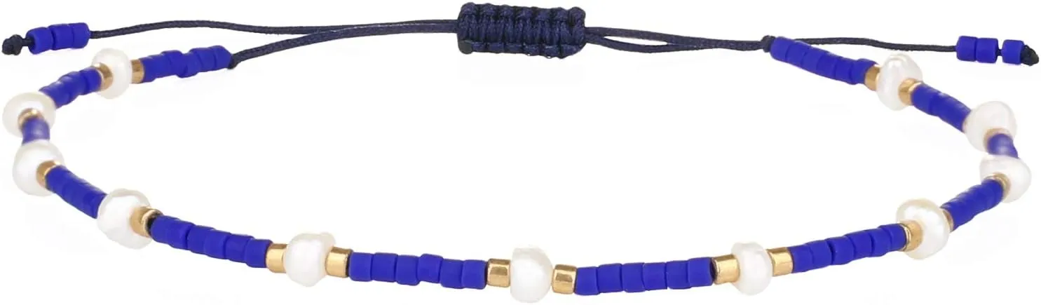 KELITCH Womens Pearl Friendship Bracelets Shell Miyuki Beads Strand Bracelets Pearl Bracelets