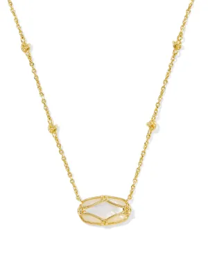 Kendra Scott Elisa Lattice Frame Short Pendant Necklace - Gold/Ivory Mother of Pearl