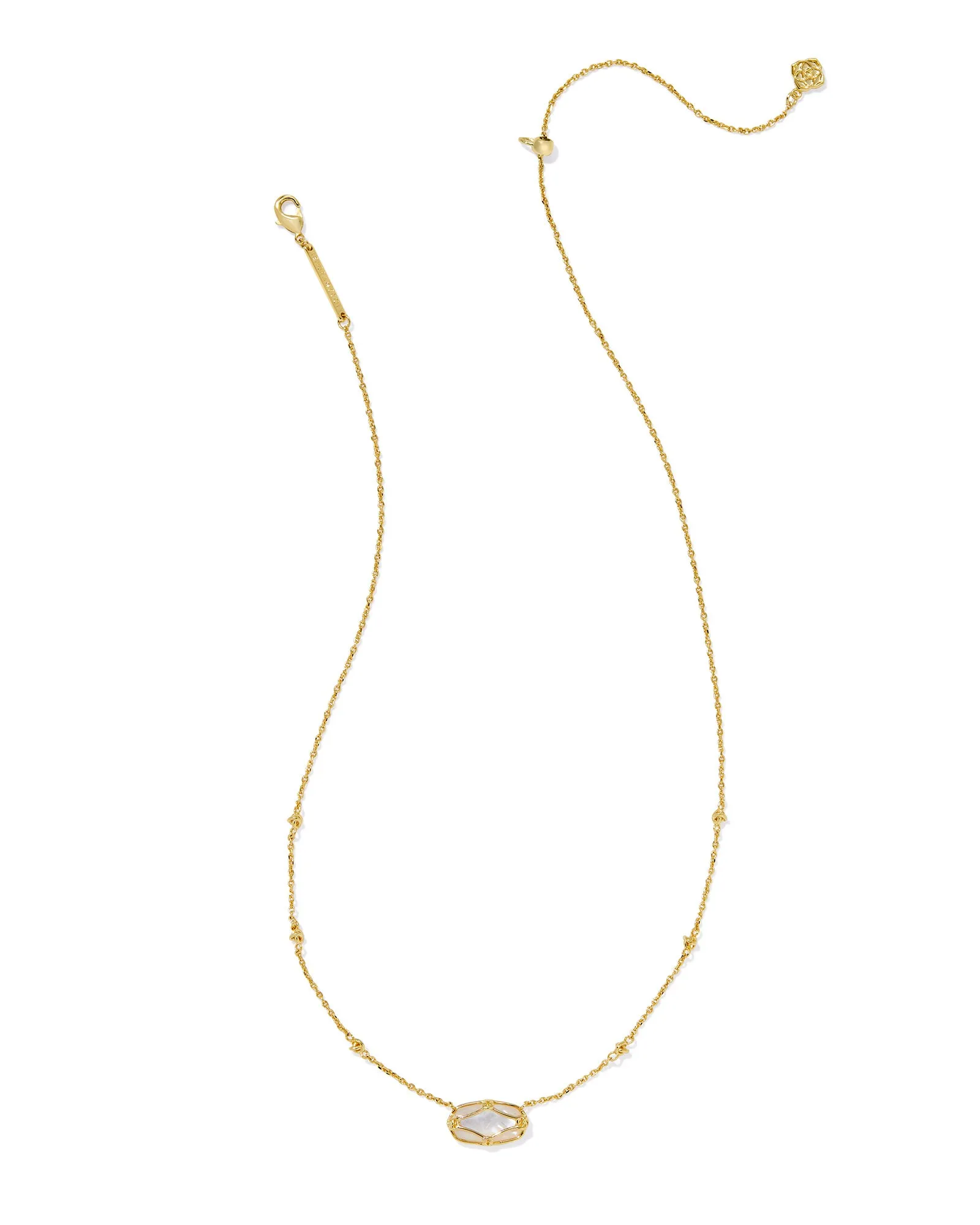 Kendra Scott Elisa Lattice Frame Short Pendant Necklace - Gold/Ivory Mother of Pearl