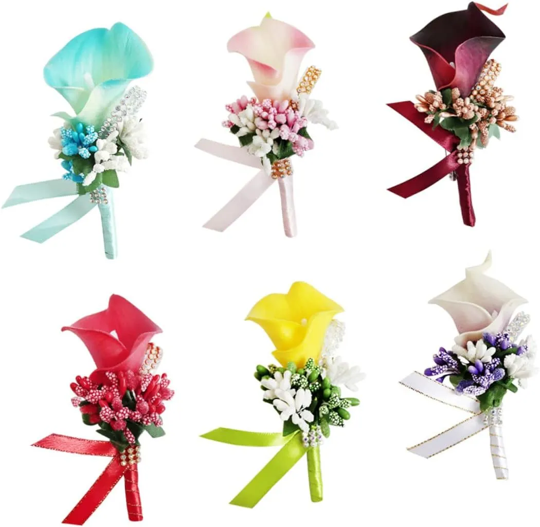 KESYOO 2 pcs groom corsage keepsake boutonniere groom flower bridal boutonniere flower boutonniere pin calla lilly boutonniere wedding boutonniere groom boutonniere bride prom bouquet