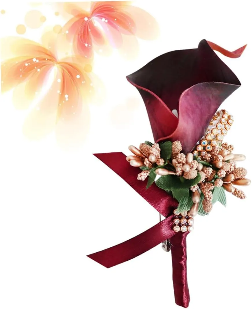 KESYOO 2 pcs groom corsage keepsake boutonniere groom flower bridal boutonniere flower boutonniere pin calla lilly boutonniere wedding boutonniere groom boutonniere bride prom bouquet