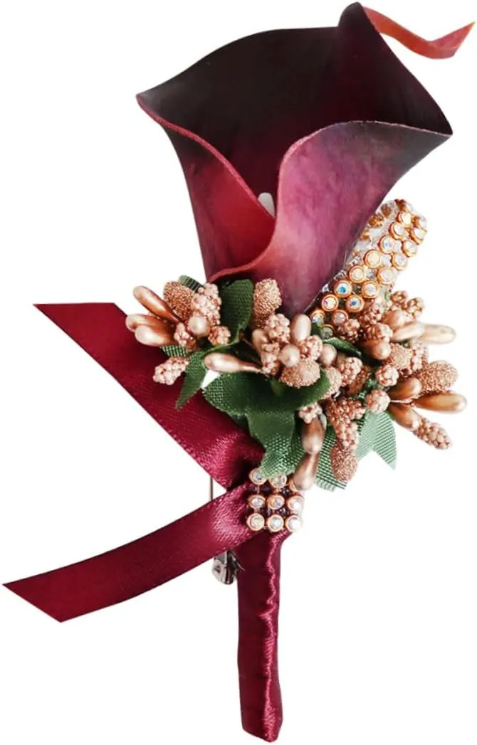 KESYOO 2 pcs groom corsage keepsake boutonniere groom flower bridal boutonniere flower boutonniere pin calla lilly boutonniere wedding boutonniere groom boutonniere bride prom bouquet