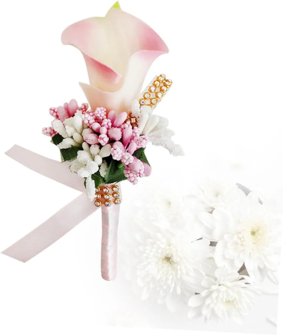 KESYOO 2 pcs groom corsage keepsake boutonniere groom flower bridal boutonniere flower boutonniere pin calla lilly boutonniere wedding boutonniere groom boutonniere bride prom bouquet