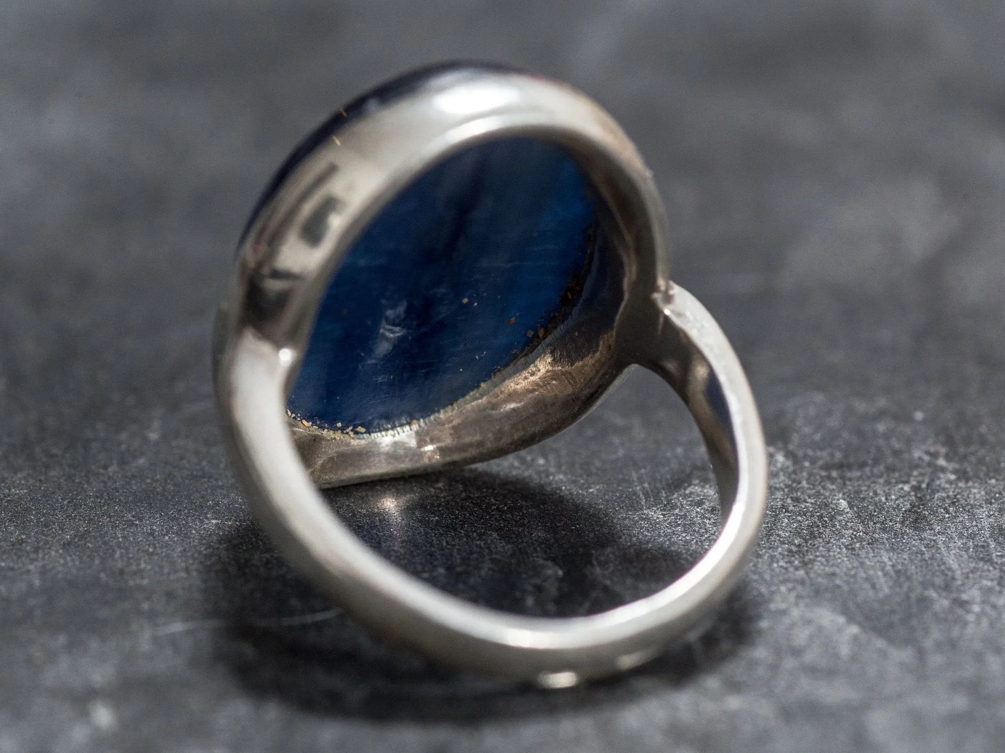 Kyanite Ring - Large Blue Ring - Kyanite Bezel Ring