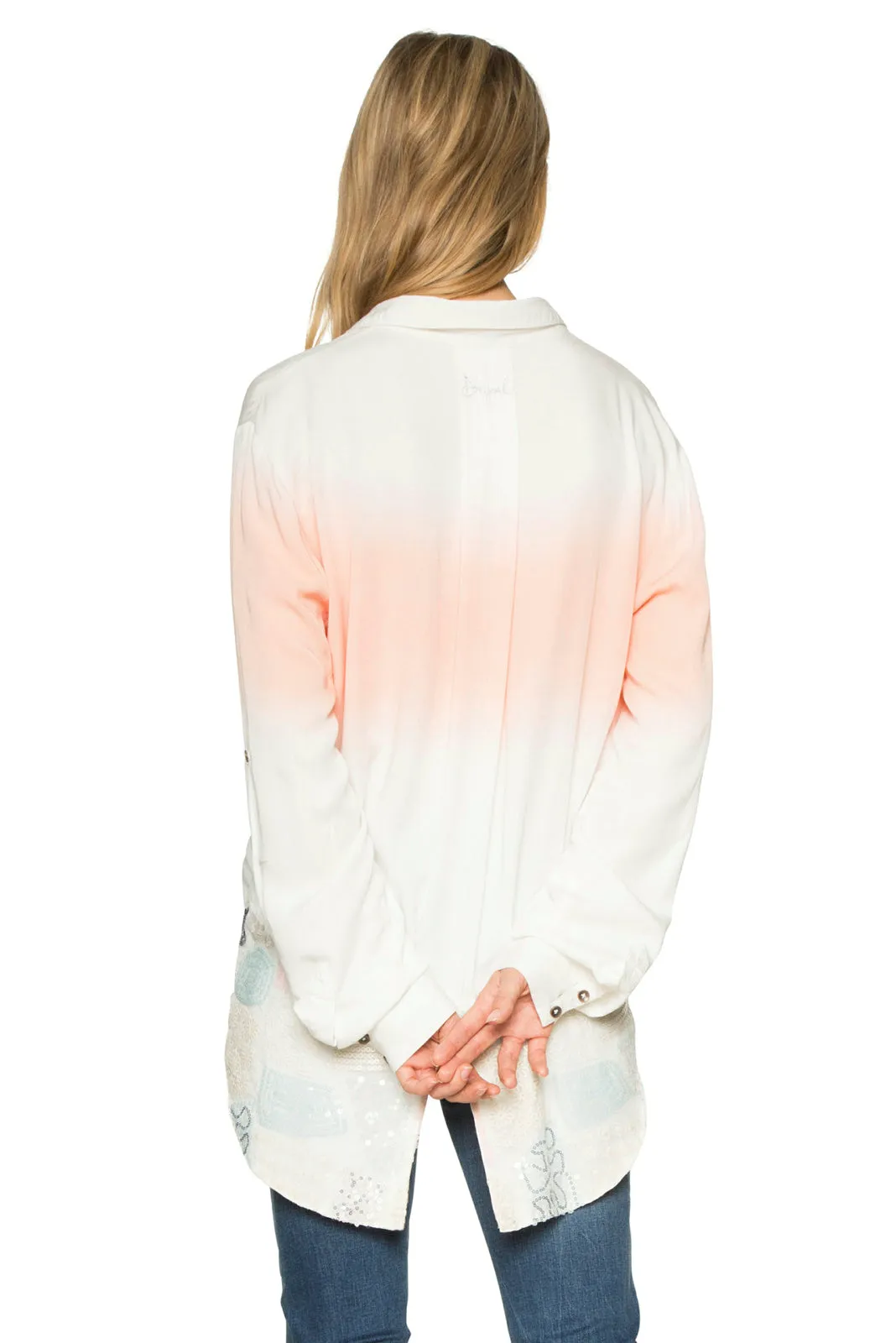 Lana Dip Dye Flamingo Shirt Desigual Style 18SWCD02