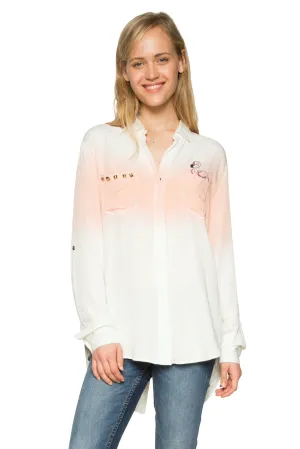 Lana Dip Dye Flamingo Shirt Desigual Style 18SWCD02