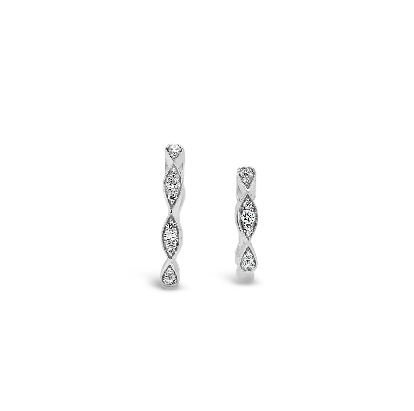 Large Diamond Wavy Hoop Earrings