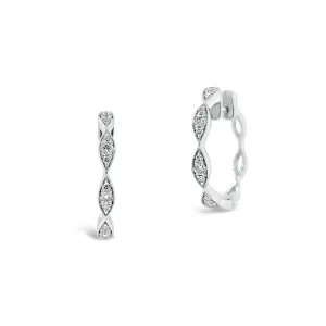 Large Diamond Wavy Hoop Earrings