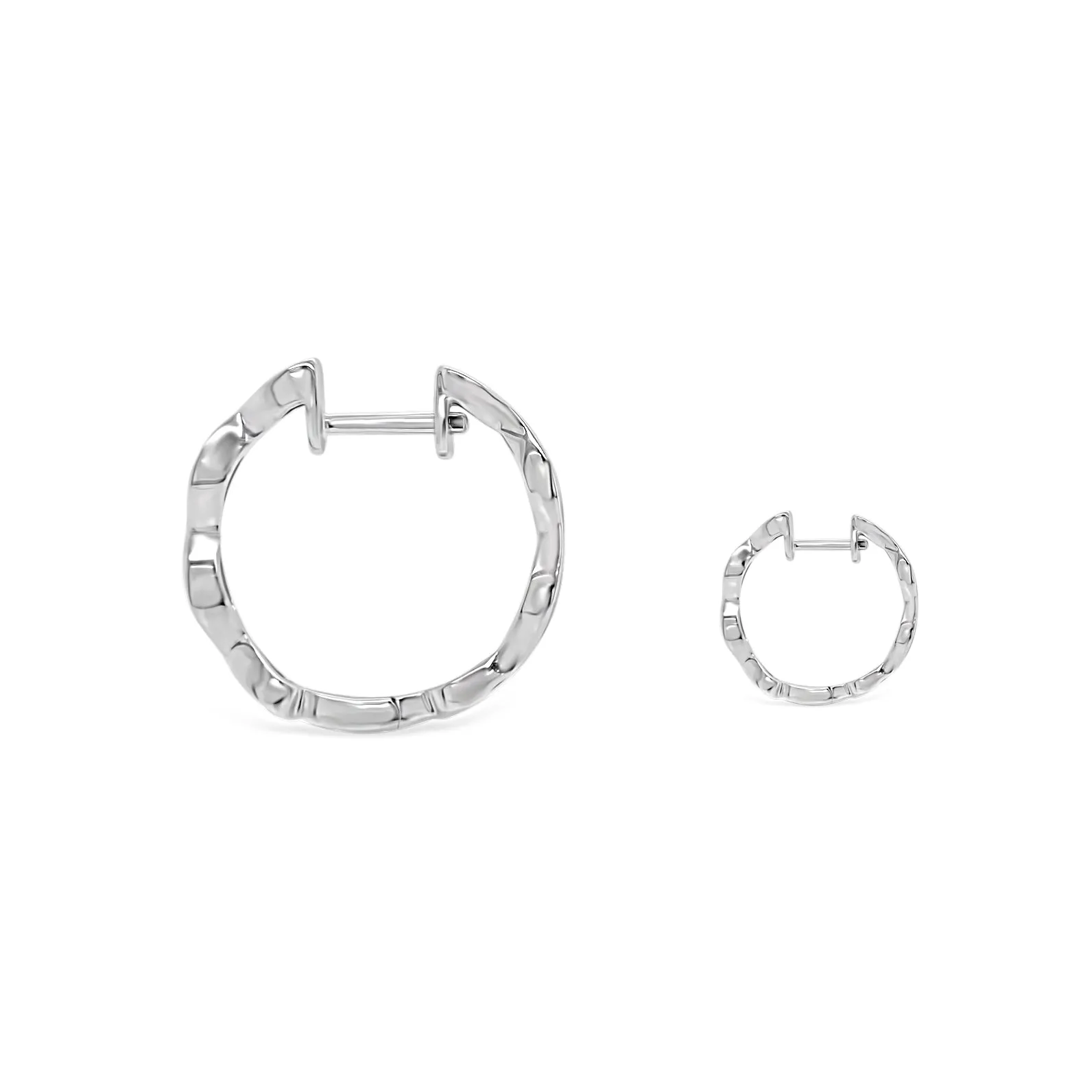 Large Diamond Wavy Hoop Earrings