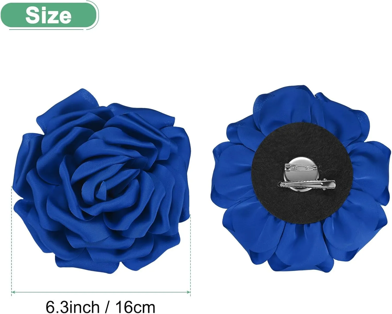 Large Rose Flower Brooches Lapel Pin, Lapel Pins Dainty Satin Fabric Big Camellia Flowers Brooches and Pins for Wedding