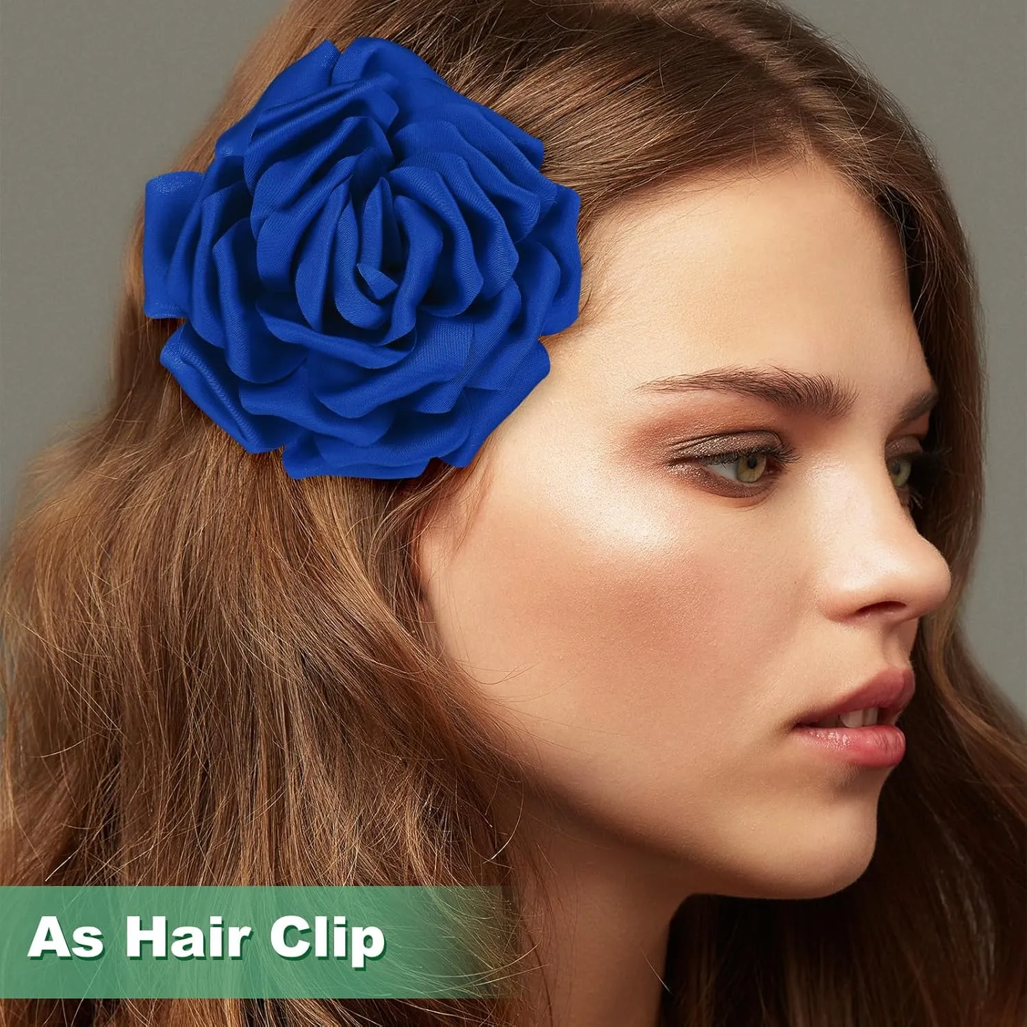 Large Rose Flower Brooches Lapel Pin, Lapel Pins Dainty Satin Fabric Big Camellia Flowers Brooches and Pins for Wedding